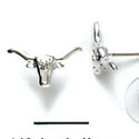 F1141 - Mini Silver Longhorns - Post Earrings (1 Pair per package)