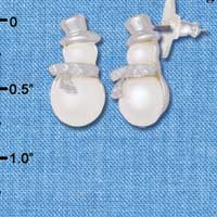 F1153 - Pearl Snowman - Post Earrings (1 Pair per package)