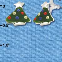 F1159 - Resin Christmas Tree with Swarovski Crystals - Post Earrings