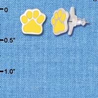 F1177 - Small Yellow Paw - Post Earrings (1 Pair per package)