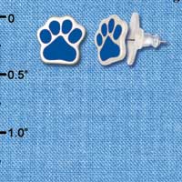 F1179 - Small Royal Blue Paw - Post Earrings (1 Pair per package)