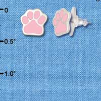F1185 - Small Pink Paw - Post Earrings (1 Pair per package)