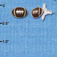 F1189 - Mini Enamel Football - Post Earrings (1 Pair per package)