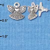 F1198 - Mini Angel with Heart - Post Earrings (1 Pair per package)