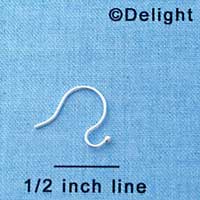 F1203 - French Hook Earwire with ball (rubber earnuts included) (12 per package)
