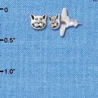 F1211 - Mini Cat Face - Post Earrings tlf -  (1 Pair per package)