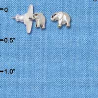 F1213 - Mini Silver Elephant - Post Earrings tlf -  (1 Pair per package)