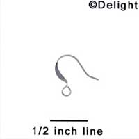 F1220 tlf - Flat Earwire with Loop - Silver Plated Finding
