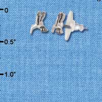 F1224 - Mini Silver Hummingbird - Post Earrings tlf -  (1 Pair per package)