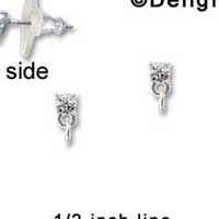 F1228 - Small 3.3mm Clear Swarovski Crystal with Loop - Post Earrings tlf -  (1 Pair per package)