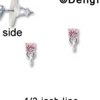 F1229 - Small 3.3mm Light Pink Swarovski Crystal with Loop - Post Earrings tlf -  (1 Pair per package)
