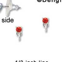 F1230 - Small 3.3mm Red Swarovski Crystal with Loop - Post Earrings tlf -  (1 Pair per package)