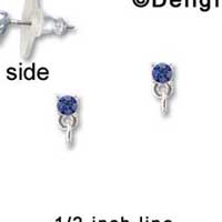 F1231 - Small 3.3mm Blue Swarovski Crystal with Loop - Post Earrings tlf -  (1 Pair per package)