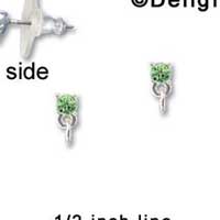 F1233 - Small 3.3mm Lime Green Peridot Swarovski Crystal with Loop - Post Earrings tlf -  (1 Pair per package)
