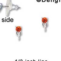 F1235 - Small 3.3mm Orange Swarovski Crystal with Loop - Post Earrings tlf -  (1 Pair per package)