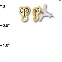 F1250 tlf - Gold Mini Heart with Loop - Post Earrings (1 Pair per package)