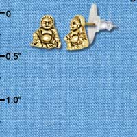 F1257 tlf - Mini Gold Buddha - Post Earrings (1 Pair per Package)