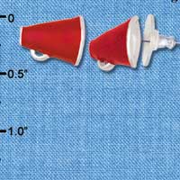 F1271 tlf - Mini Red Megaphone - Post Earrings