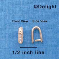 F1288 tlf - 3 Swarovski Crystal & Faux Stone Cast Gold Pinch Bail