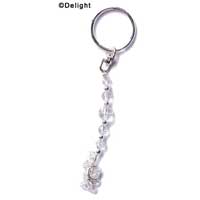 F1315 tlf - Long Clear Glass Keychain