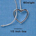 F1338 tlf - Silver Snake Chain Necklace with Open Heart