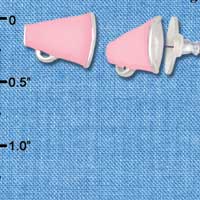 F1346 tlf - Pink Megaphone - Post Earrings (1 pair per package)