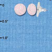 F1349 tlf - Pink Volleyball - Post Earrings (1 pair per package)