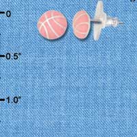 F1350 tlf - Pink Basketball - Post Earrings (1 pair per package)