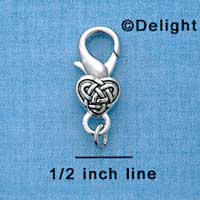 F1358 tlf - Celtic Heart - Im. Rhodium Lobster Claw Clasp