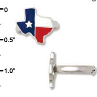 F1380 tlf - Red, White & Blue Texas - Adjustable - Im. Rhodium Ring