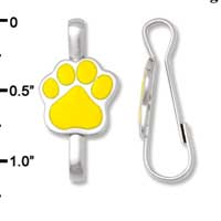 F1388 tlf - Yellow Paw - Im. Rhodium Plated Lanyard Clip