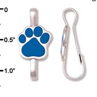 F1391 tlf - Royal Blue Paw - Im. Rhodium Plated Lanyard Clip