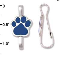 F1392 tlf - Navy Blue Paw - Im. Rhodium Plated Lanyard Clip