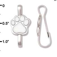 F1395 tlf - Silver Paw - Im. Rhodium Plated Lanyard Clip