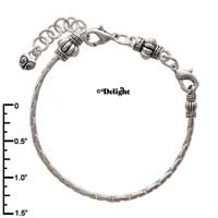 F1396 tlf - Two Part Im. Rhodium Plated Large Hole Bead Bracelet