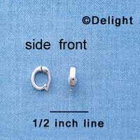F1424 tlf - 8x6x2mm Hinged Bail - Silver Plated Finding
