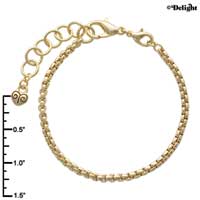 F1435 tlf - 8.5 Big Hole Bead Bracelet - Gold Plated
