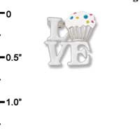 F1439 tlf - Love with Vanilla Cupcake - Silver Plated Pin