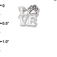 F1440 tlf - Love with Paw - Silver Plated Pin