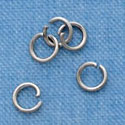 G1009 tlf - 4mm Jump Rings - 21 Gauge (.7mm) - Im. Rhodium Plated