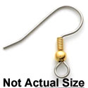 G1032 tlf - Surgical Steel French Hook Earwire with Yellow Ball and Wrapped Wire (12 per package)