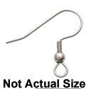 G1033 tlf - Surgical Steel French Hook Earwire with Ball with Wrapped Wire (12 per package)