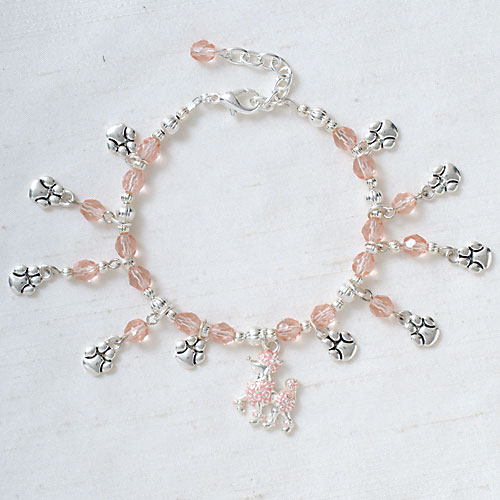 Light Pink Poodle Charm Bracelet