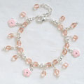 Pink Flowers Charm Bracelet