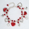 Red Hearts Charm Bracelet