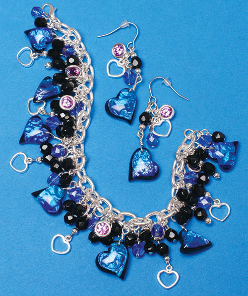 Dichroic Heart Charm Jewelry