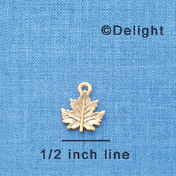 C3418-GOLD+ - Mini 2 Sided Gold Leaf - Gold Charm