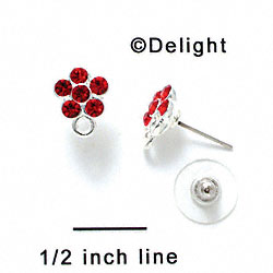 Red Swarovski Flower Earrings (1 pair per package)