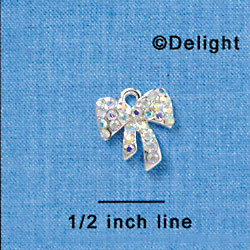 Clear Swarovski Crystal Bow - Silver Charm