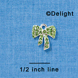 Peridot Green Swarovski Crystal Bow - Silver Charm